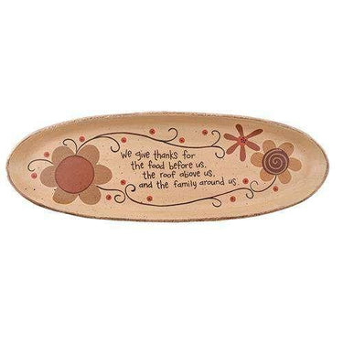 (We Give Thanks Oval Tray) - The Fox Decor